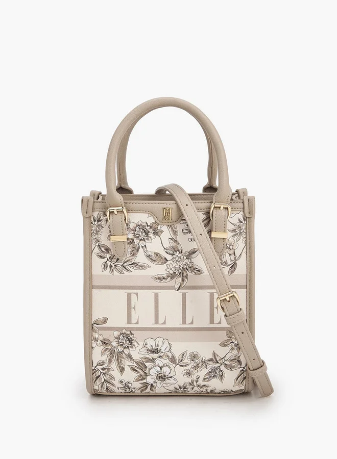 ايل Floral Print Crossbody Bag With Adjustable Strap